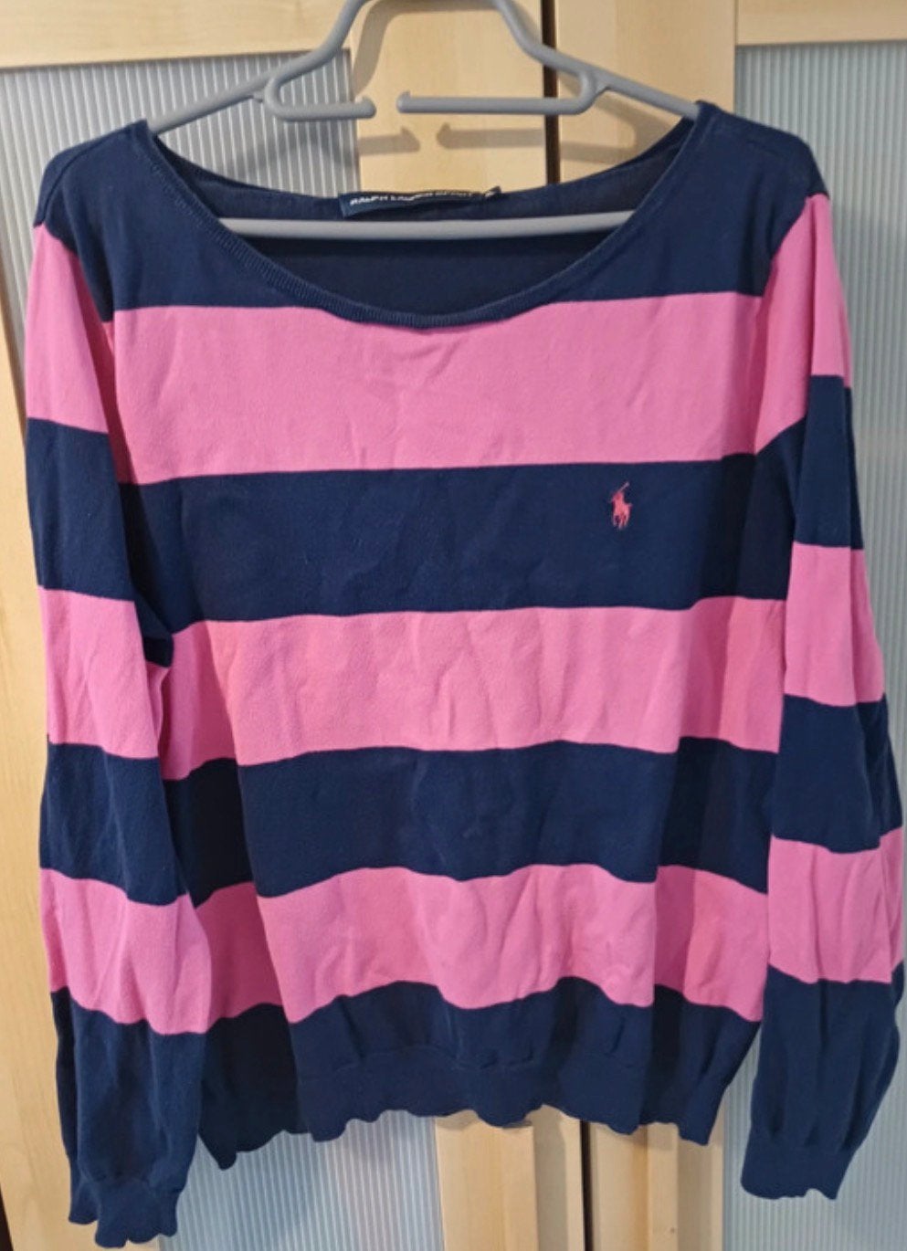 Ralph lauren dunne trui roze blauw maat xl (42), Kleding | Dames, Truien en Vesten, Ophalen of Verzenden, Gedragen, Maat 42/44 (L)