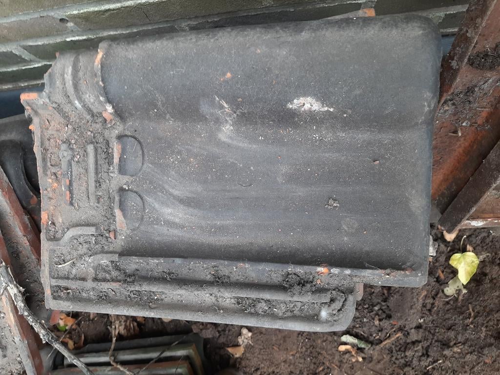 Pottelberg dakpan zwart, Doe-het-zelf en Bouw, Dakpannen en Dakbedekking, Ophalen, Steen of Klei, Zwart, Dakpannen
