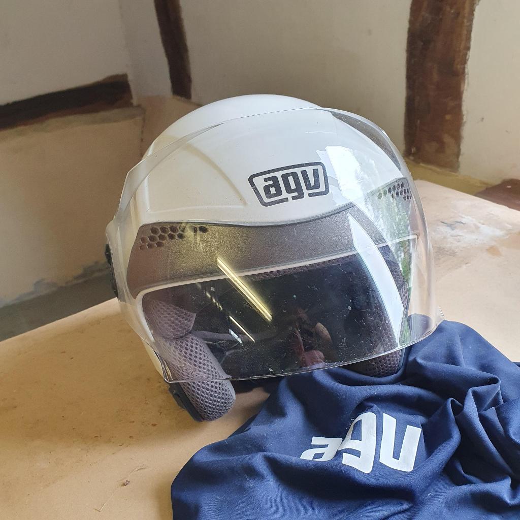 Casque AGV jet blanc taille XL - 61 - 7 5/8, Seconde main, XL, Casque jet, Enlèvement