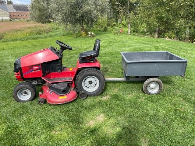 Tracteur tondeuse Toro et remorque basculante, Jardin & Terrasse, Enlèvement, Utilisé, Toro, 120 cm ou plus