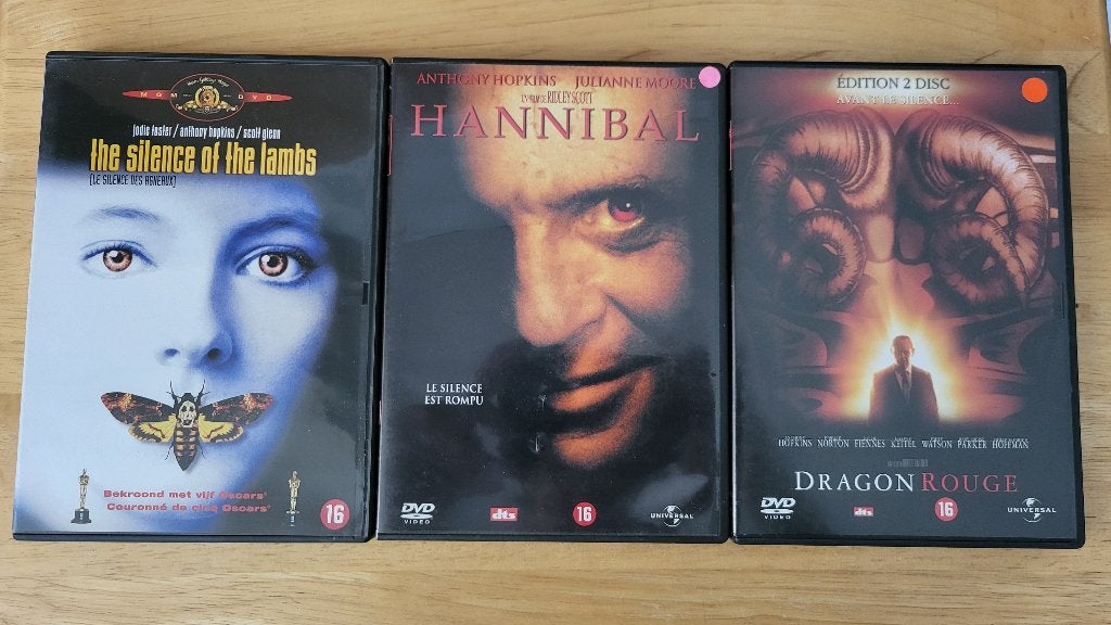 Lot DVD Le Silence des Agneaux / Hannibal Lecter, Bonusmateriaal, Engels, Detective en Krimi, Engels