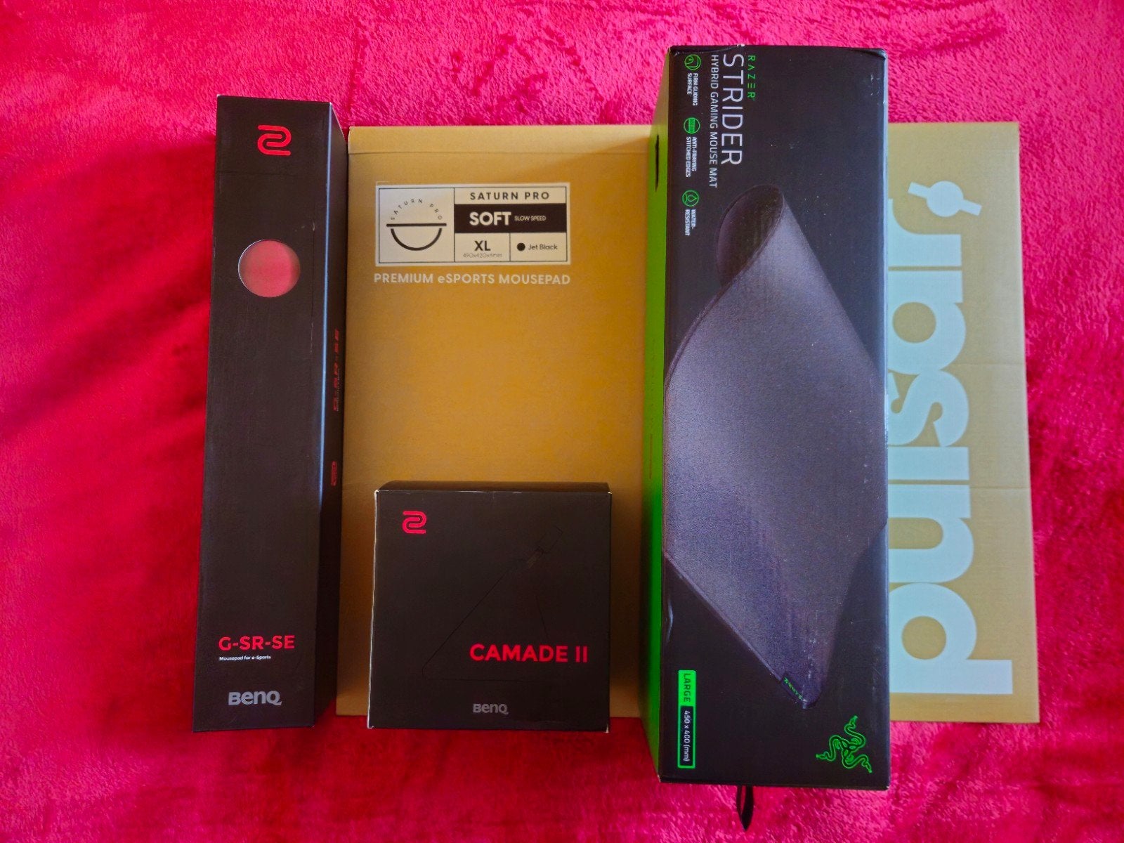 Lot accessoires eSport BenQ ZOWIE / Pulsar / Razer, Enlèvement, Gaming tapis de souris, Comme neuf