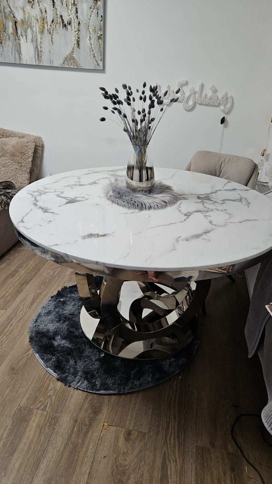 Tables en marbre 130cm 450 € à discuter, Maison & Meubles, Enlèvement, Comme neuf, Marbre