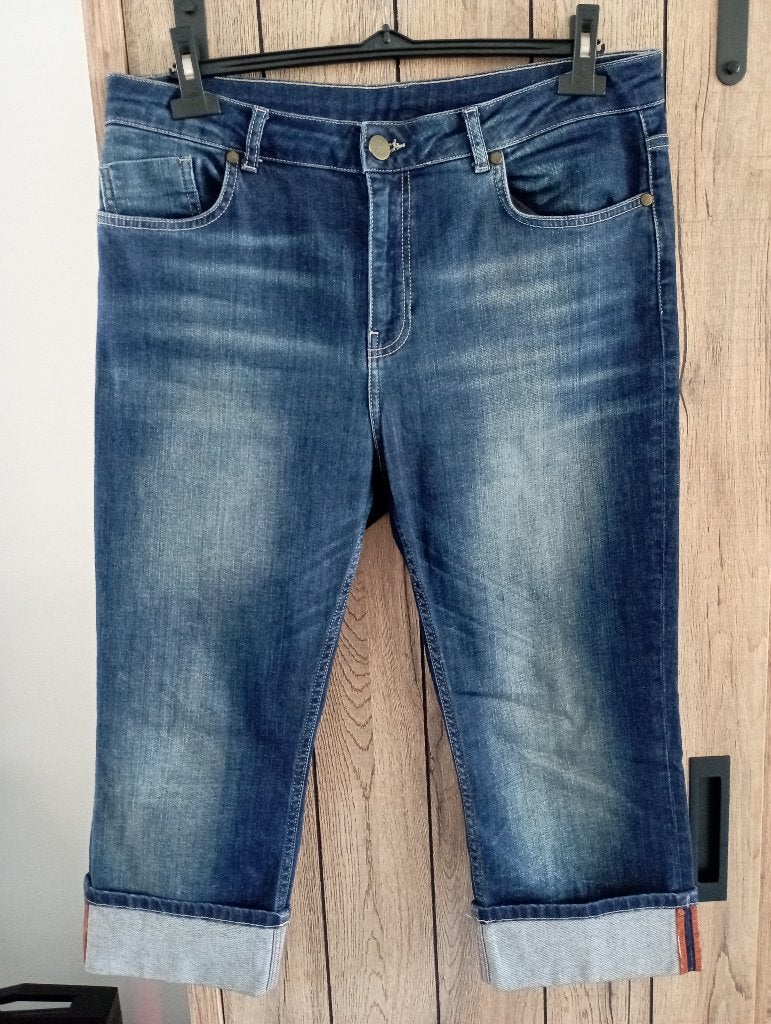 3/4 jeans MS MODE mt 44, Kleding | Dames, Spijkerbroeken en Jeans, Blauw, Overige jeansmaten, Ophalen of Verzenden, Zo goed als nieuw