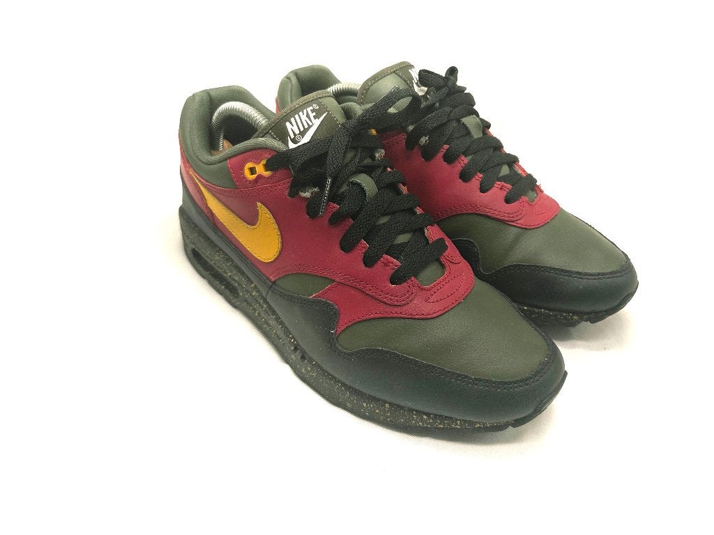 Nike Air Max 1 ID 'Gold Speckle/Olive' EU41 2019, Enlèvement ou Envoi, Nike, Porté, Baskets
