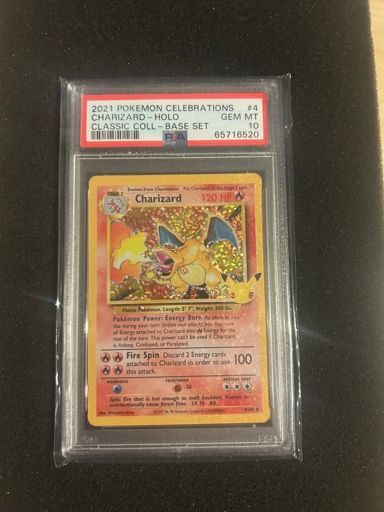 4/102 base charizard celebrations psa 10, Enlèvement ou Envoi