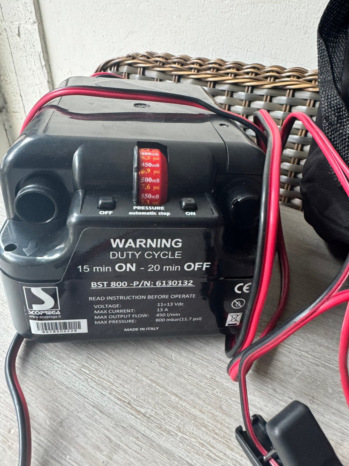 Scoprega  BST 800 12V ELEKTRISCHE LUCHTPOMP 800MBAR, Ophalen of Verzenden, Nieuw, Onderhoud en Reparatie