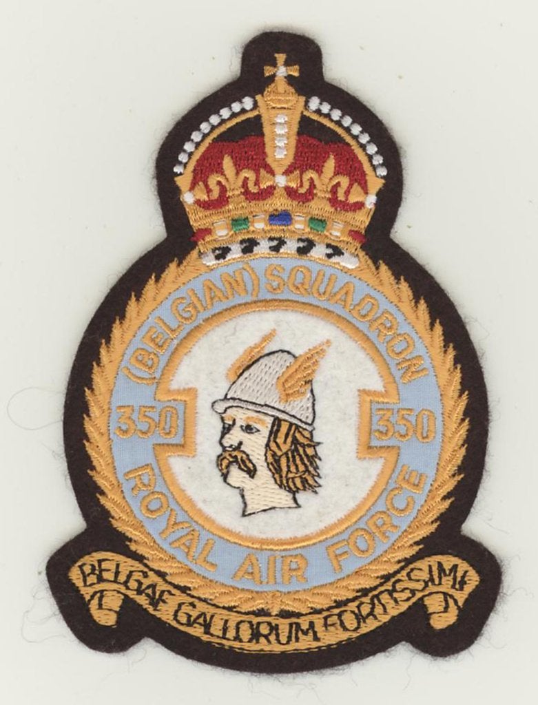 BAF luchtmacht patch 350 sqn kroon F-16AM Florennes v2, Collections, Objets militaires | Général, Envoi, Armée de l'air, Emblème ou Badge
