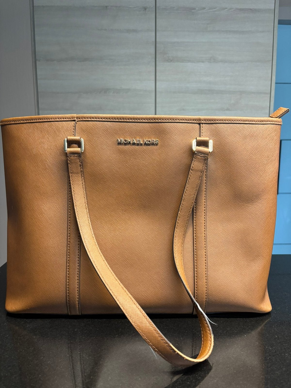 Michael Kors grote tote/shopper – cognac/bruin – leer, Handtassen en Accessoires, Ophalen of Verzenden, Zo goed als nieuw, Bruin