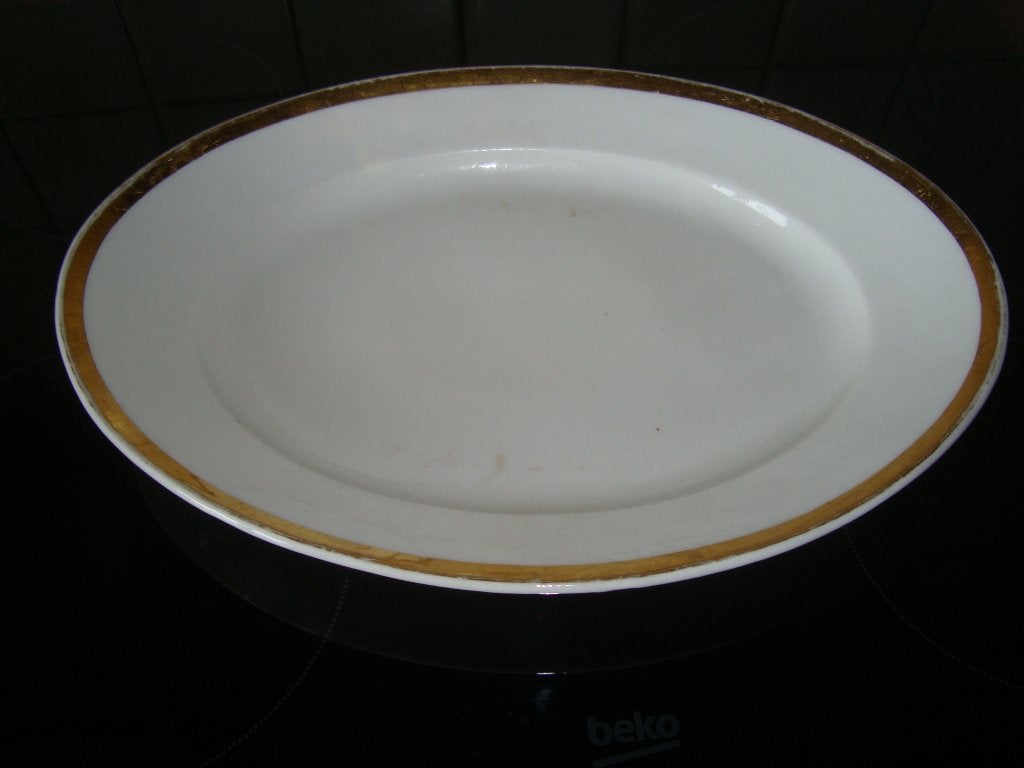 Ovale schotel in Oud Brussels porselein., Antiek en Kunst, Ophalen