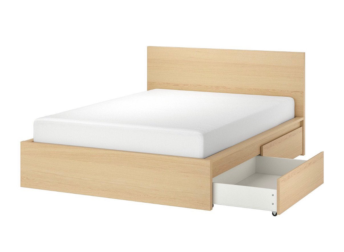 IKEA Malm 2 persoons bed en matras, Huis en Inrichting, Ophalen, Gebruikt, Tweepersoons