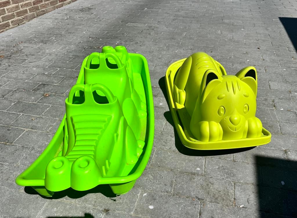 Smoby hobbelkat+krokodil schommelend 2 stoelen, Ophalen, Zo goed als nieuw