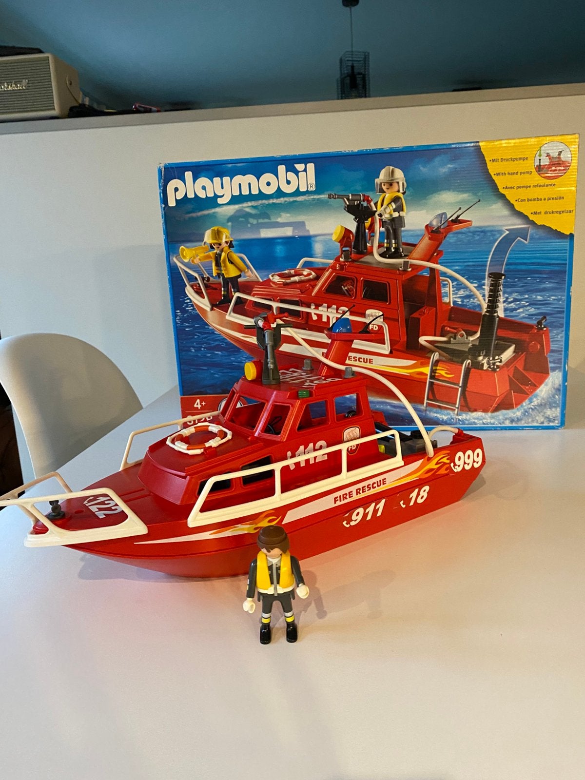 Playmobil brandweerboot 3128, Kinderen en Baby's, Ophalen of Verzenden, Gebruikt