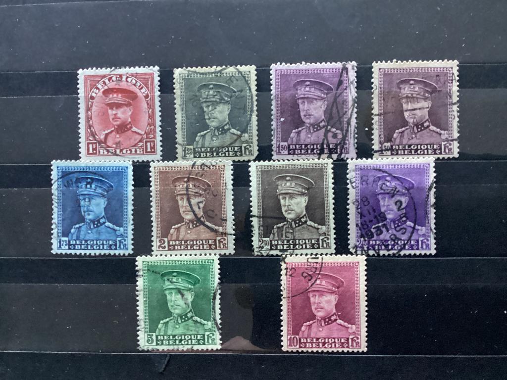 Gestempelde reeks Koning Albert I met kepi , COB 317-324, Postzegels en Munten, Verzenden, Gestempeld