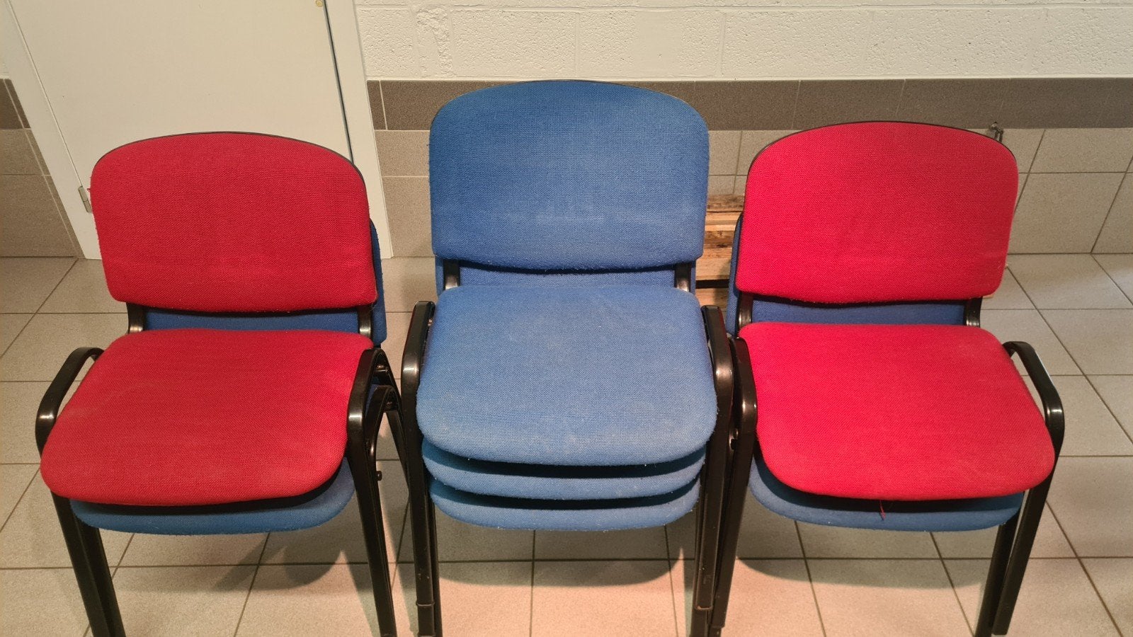 lot de 7 chaises "conference" empilables, Maison & Meubles, Chaises, Tissus, Enlèvement, Noir, Cinq, Six Chaises ou plus