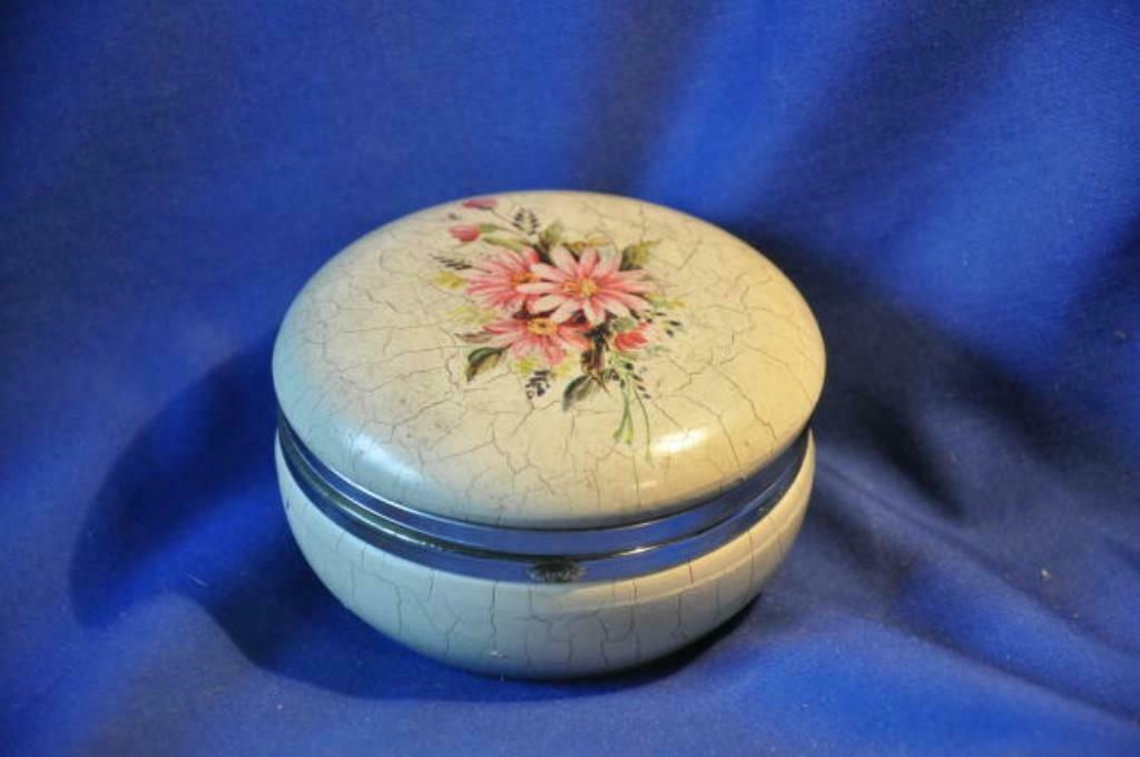 § boite a bijoux ronde bois craquelé, Antiquités & Art, Enlèvement ou Envoi