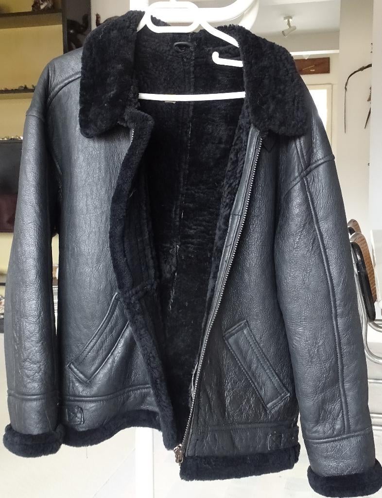 Veste en cuir doublée fausse fourrure, Taille 42/44 (L), Enlèvement ou Envoi, Porté, Artisanat argentin