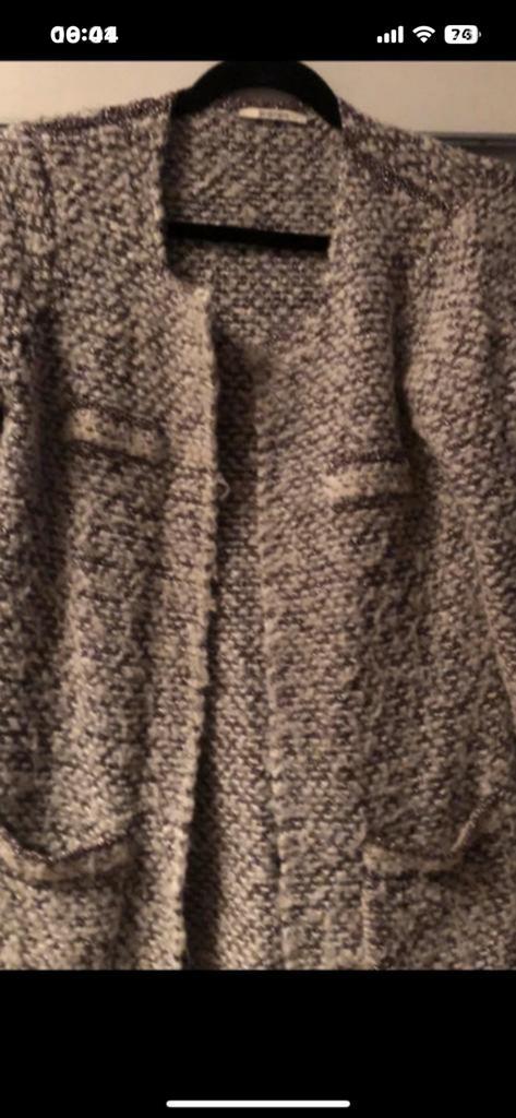 Gilet veste/ cardigan tchic Devernois en Mohair et laine, TS, Enlèvement ou Envoi, Comme neuf, Beige