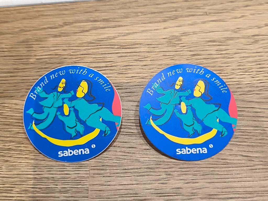 2 badges promotionnels Sabena 1980-1990, Enlèvement