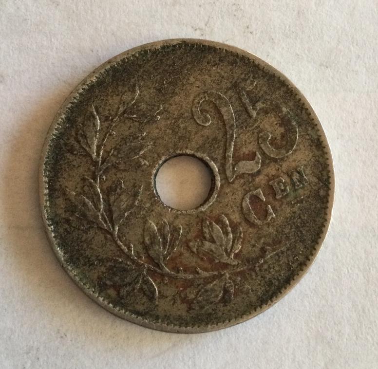 België 25 cent 1921, Ophalen of Verzenden, België