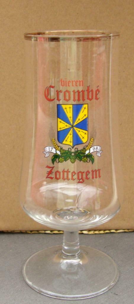 Bier brouwerij glas Zottegem Crombé op voet, Enlèvement ou Envoi, Comme neuf, Verre à bière