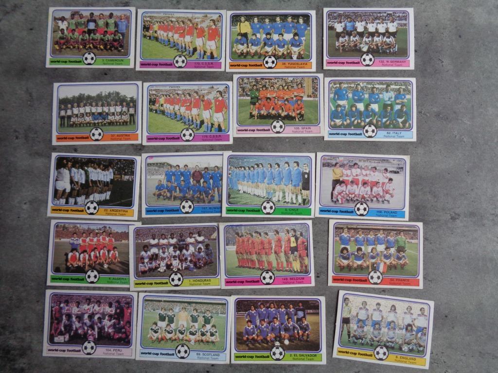 MONTY GUM VOETBAL PLAATJES KAARTEN  WORLD CUP 82 ESPANA 20X, Ophalen of Verzenden
