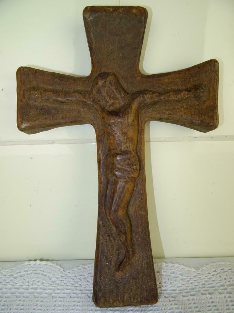Houtsnijwerk Antiek kruis kruisbeeld 1850-1930 curiosa kunst, Antiek en Kunst, Antiek | Religieuze voorwerpen, Ophalen of Verzenden
