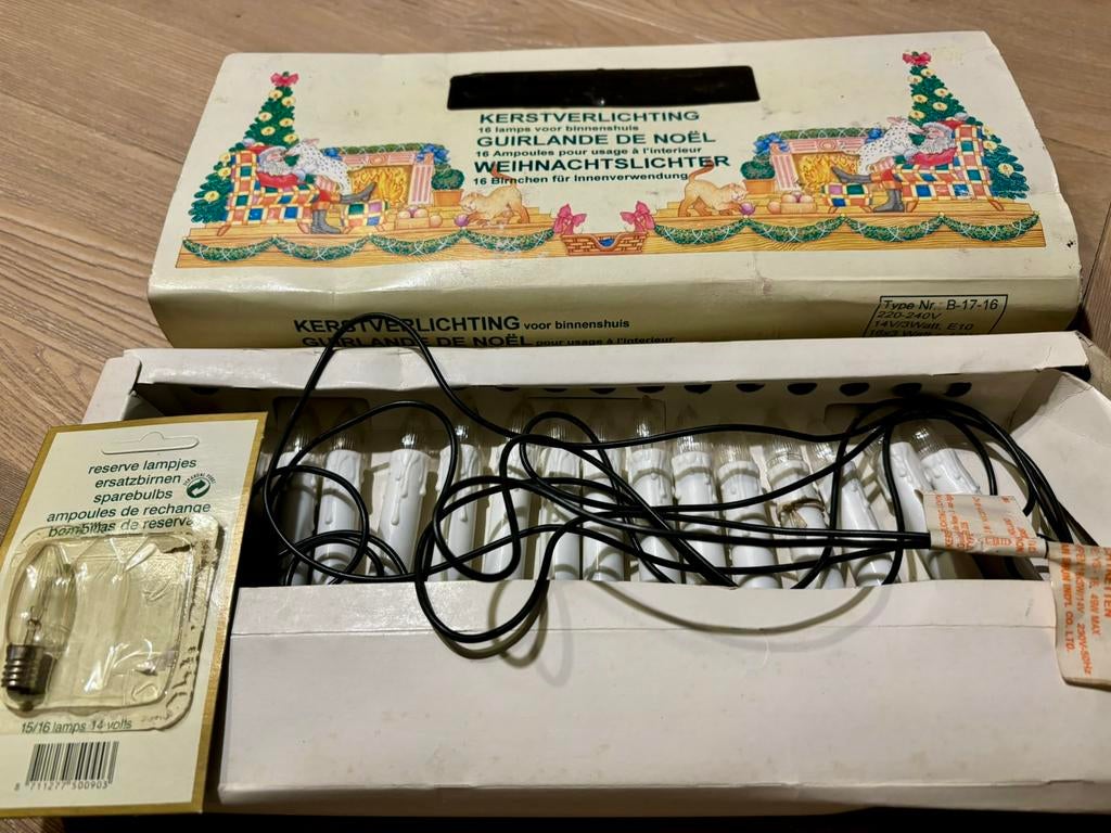Vintage kerstverlichting : kaarsen wit licht, Diversen, Ophalen of Verzenden, Gebruikt