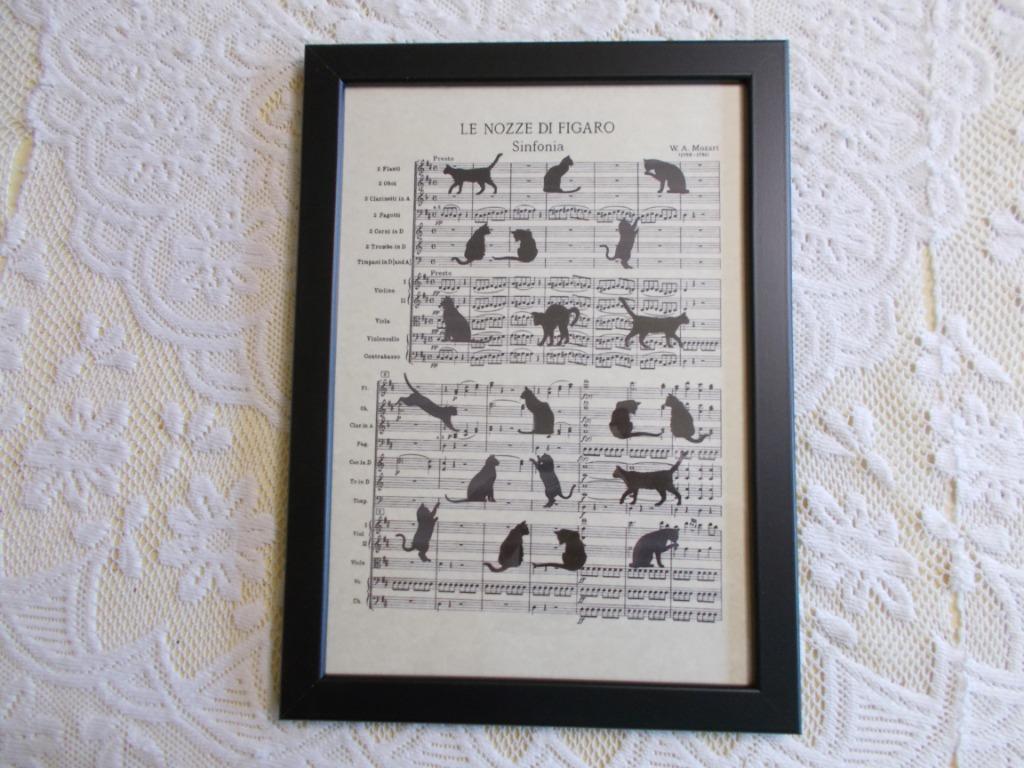 Nieuw zwart houten kattenframe. Mozarts huwelijk van Figaro, Ophalen, Nieuw, Hout