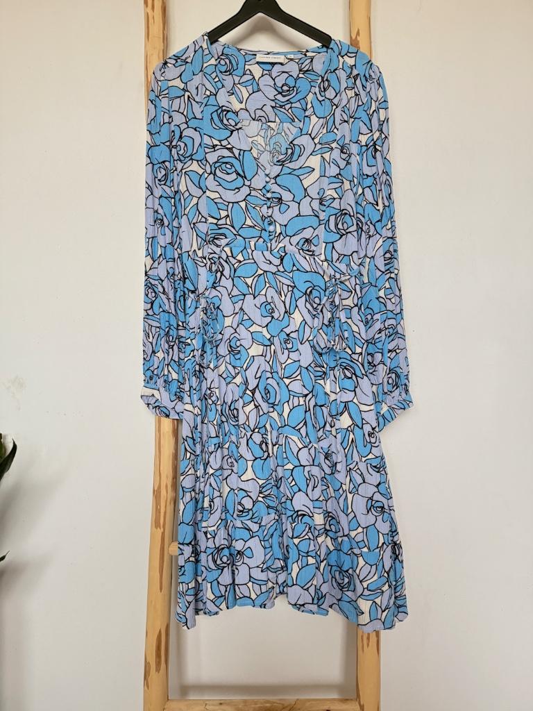 Bloemenprint jurk Fabienne Chapot maat 38 - als nieuw, Maat 38/40 (M), Blauw, Ophalen of Verzenden, Zo goed als nieuw