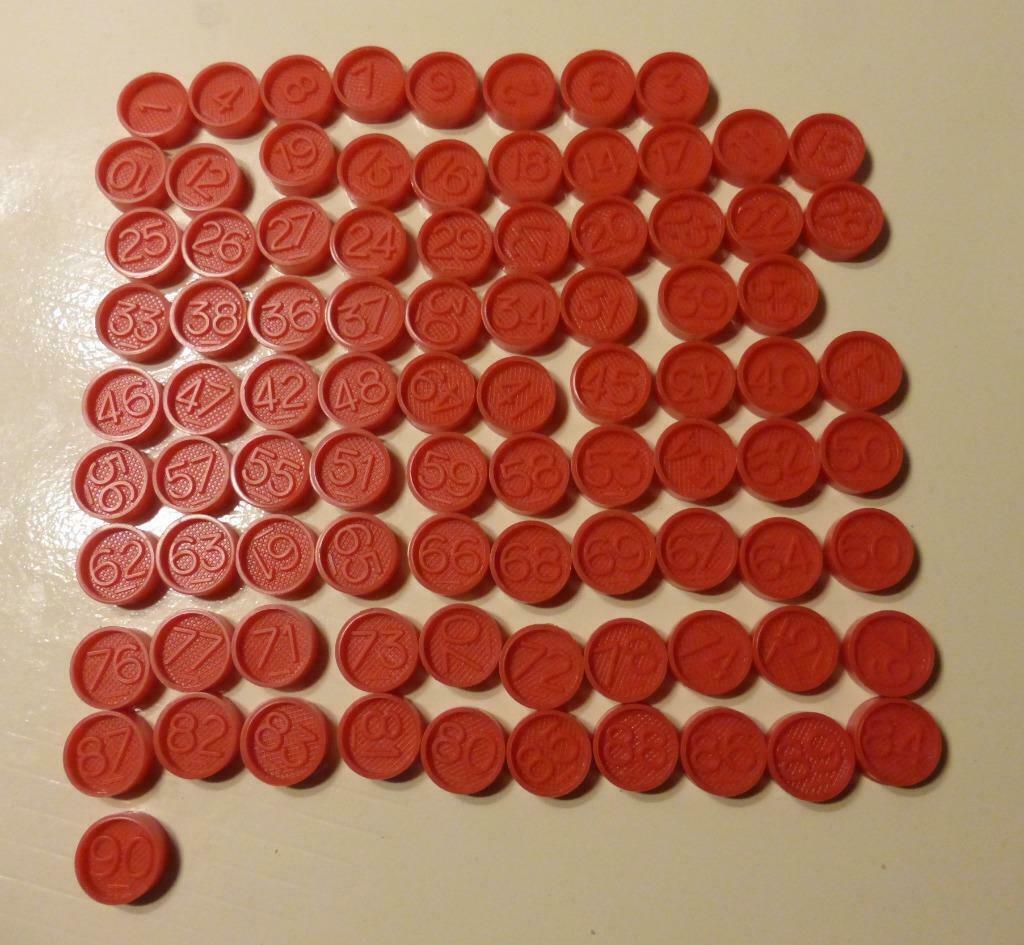 1 set rode cijferschijfjes van 1 tot 90, Ophalen of Verzenden, Zo goed als nieuw, Rekenen