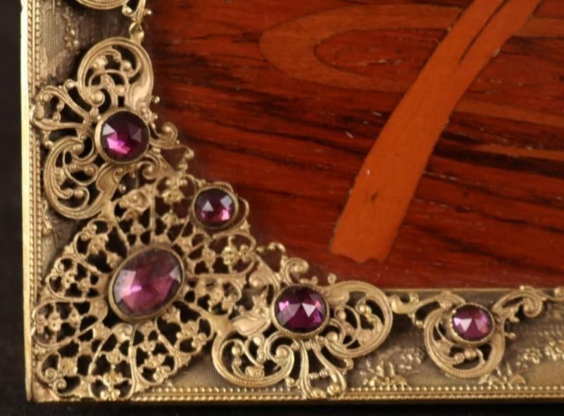 Plateau Art nouveau avec cabochons incrustés, Antiquités & Art, Antiquités | Bronze & Cuivre, Enlèvement