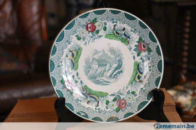 assiette sarreguemines decor chalet