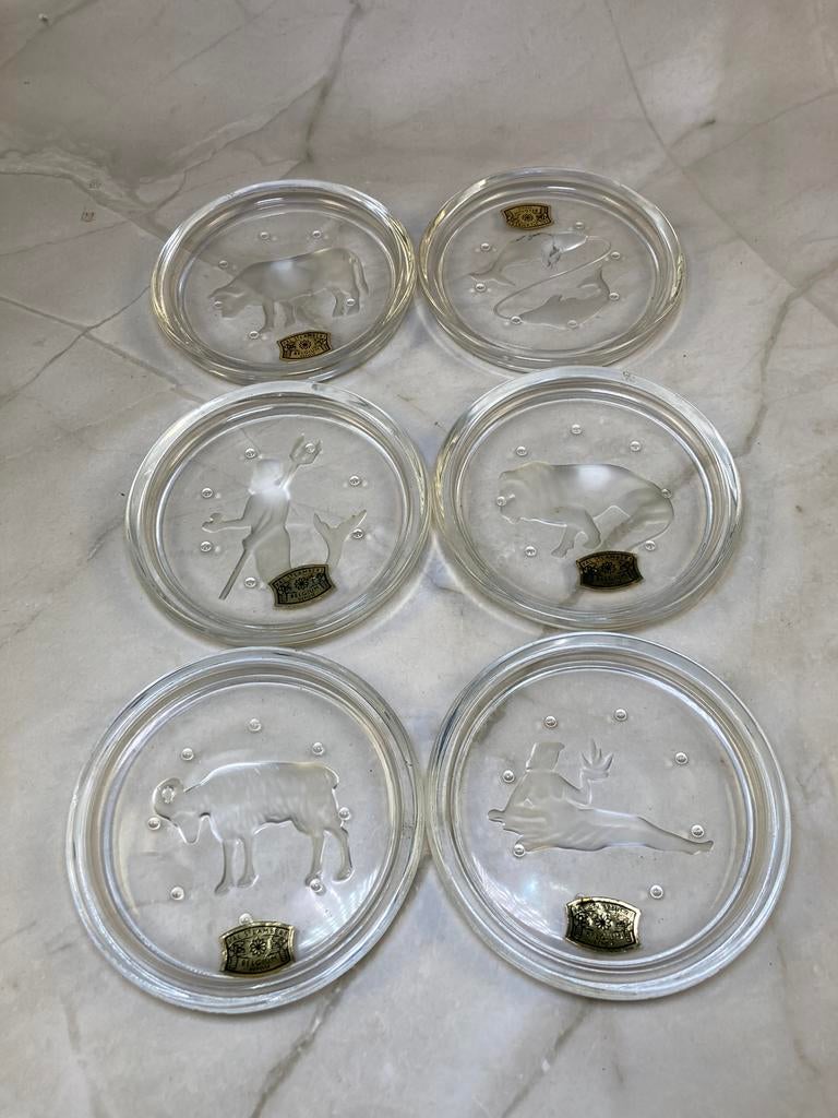 Ensemble de dessous de verre cristal du zodiaque, Enlèvement ou Envoi