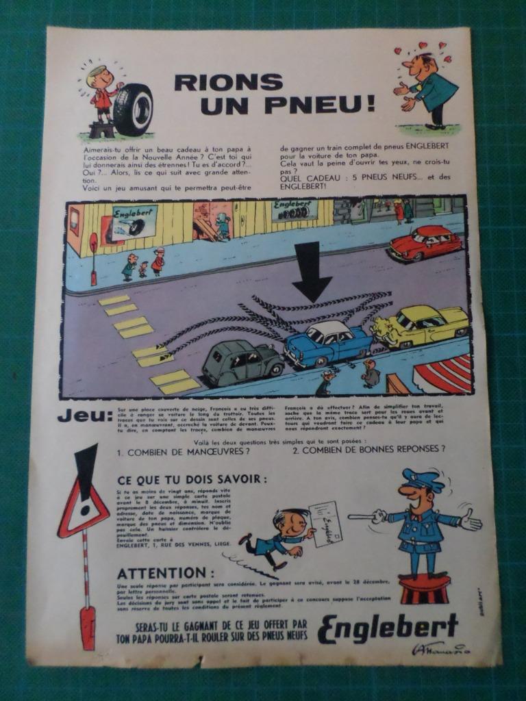Englebert pneus - publicité-jeu - supplément tintin - 1959, Collections, Enlèvement ou Envoi, Utilisé, Autres types