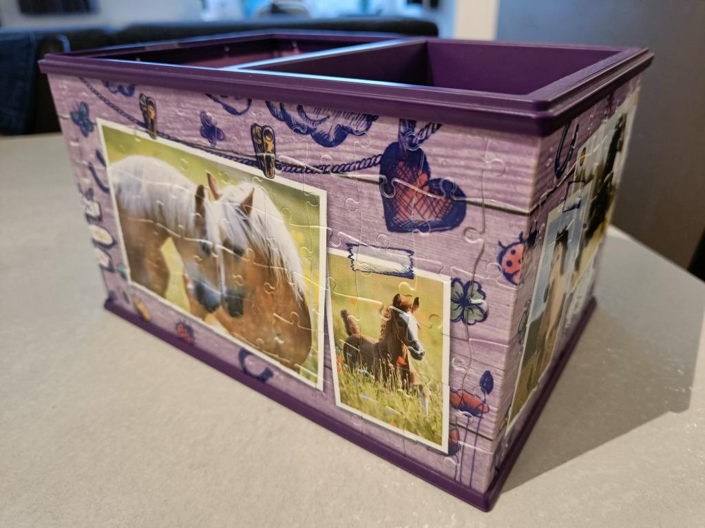 3D puzzle paarden storage box-  Ravensburger, Ophalen of Verzenden, Meer dan 50 stukjes, Zo goed als nieuw, 6 jaar of ouder