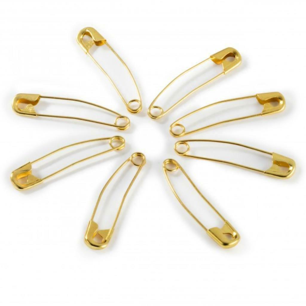 set van 12 gouden veiligheidsspelden 25 mm licht gebogen, Hobby en Vrije tijd, Naaien en Fournituren, Ophalen of Verzenden, Nieuw