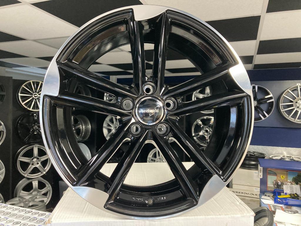 NIEUWE set 18 inch 5x112 zwart polish aluminium sportvelgen, 18 inch, Velg(en), Nieuw, Ophalen of Verzenden