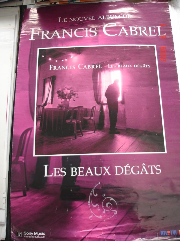 Francis Cabrel - affiche 80x60 cm - 2004, Enlèvement ou Envoi, Rectangulaire vertical, A1 jusqu'à A3, Musique