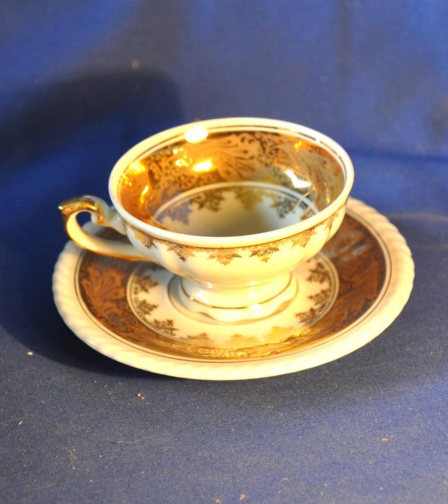 tasse de collection porcelaine decor or rw fancy, Collections, Enlèvement ou Envoi, Comme neuf, Porcelaine, Tasse et/ou soucoupe