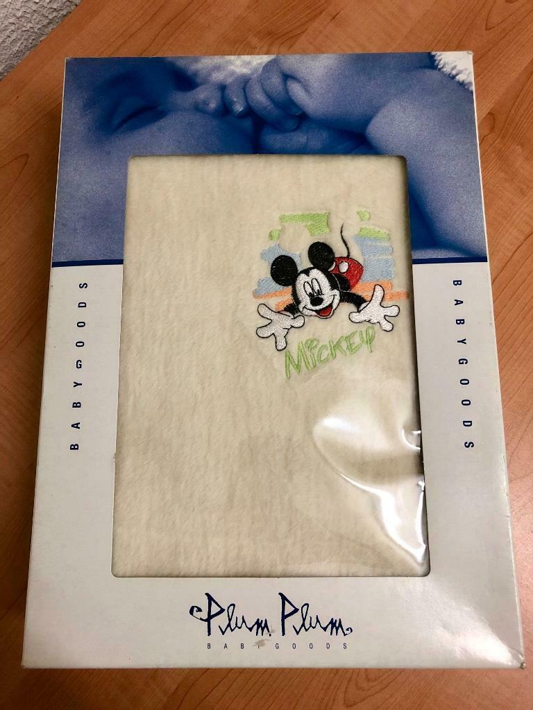 Plum Plum Babygoods Deken voor babybed Mickey Mouse beige, Kinderen en Baby's, Ophalen of Verzenden, Nieuw, Deken