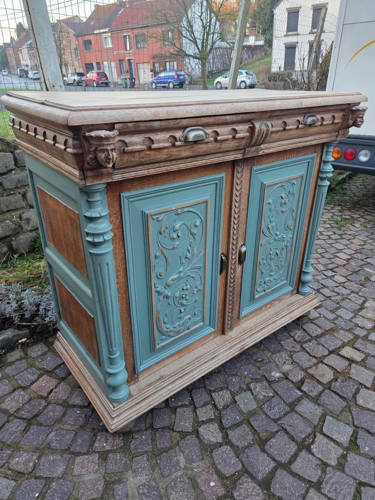 Superbe ancien buffet massif en chêne., Enlèvement, Chêne