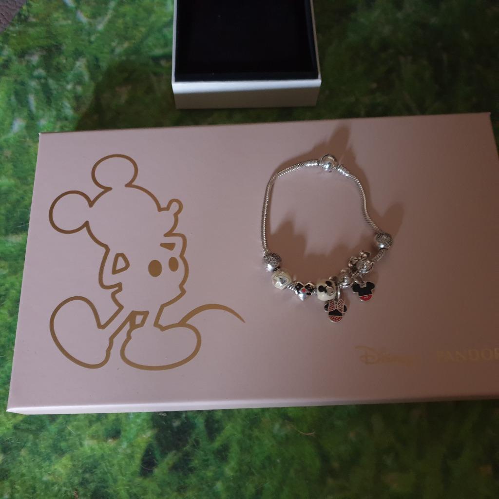 Pandora Disney - Bracelet + Minnie, Mickey et Olaf, Ophalen of Verzenden, Rood, Zilver