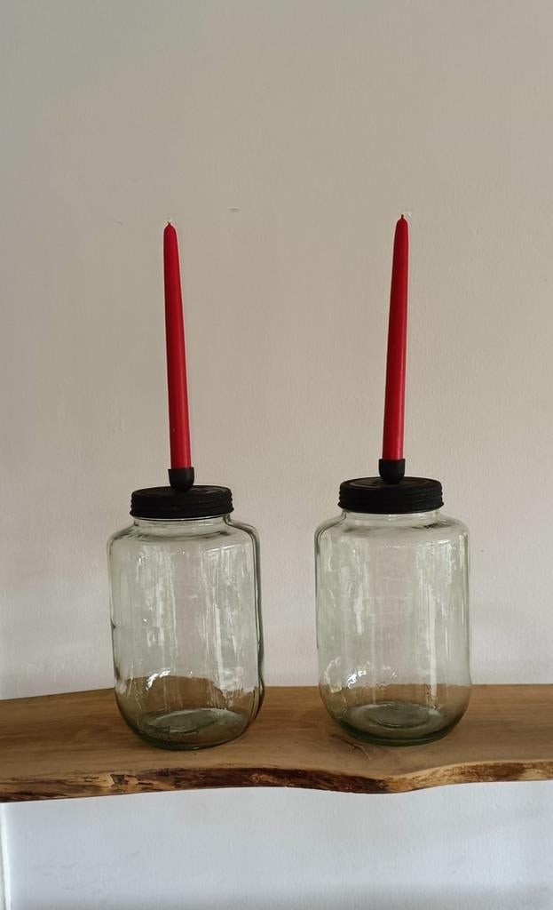Bocal en verre, bocal de rangement, avec bougie, Maison & Meubles, Enlèvement