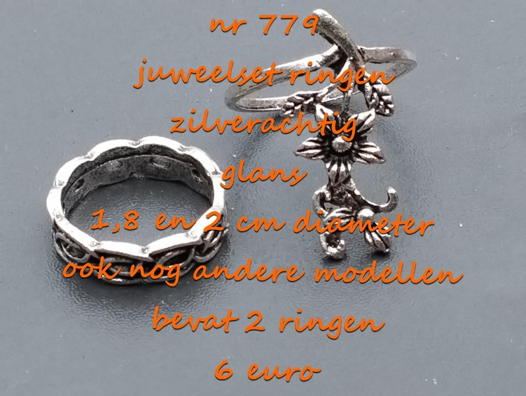 779. Juweelset : ringen , NIEUW ,   verzending inbegrepen, Overige materialen, Verzenden, Nieuw, 17 tot 18