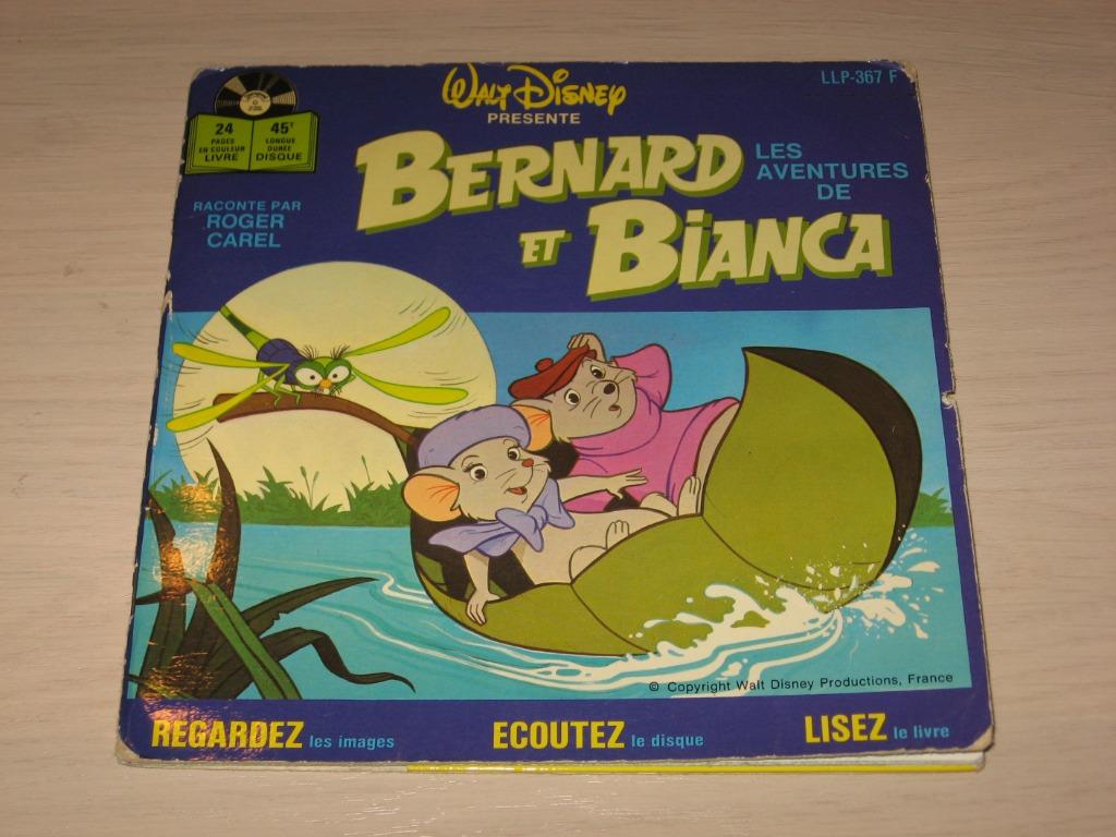 Disque vinyl 45 tours bernard et bianca, CD & DVD, Enlèvement ou Envoi, Comme neuf, Éducatif