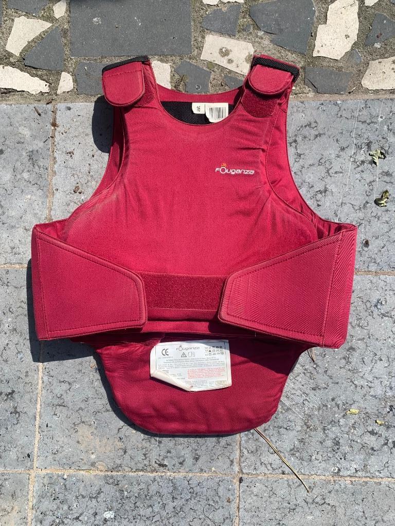 Gilet de protection d’équitation rouge - 16 ans, Ophalen of Verzenden, Gebruikt, Dames, Bovenkleding