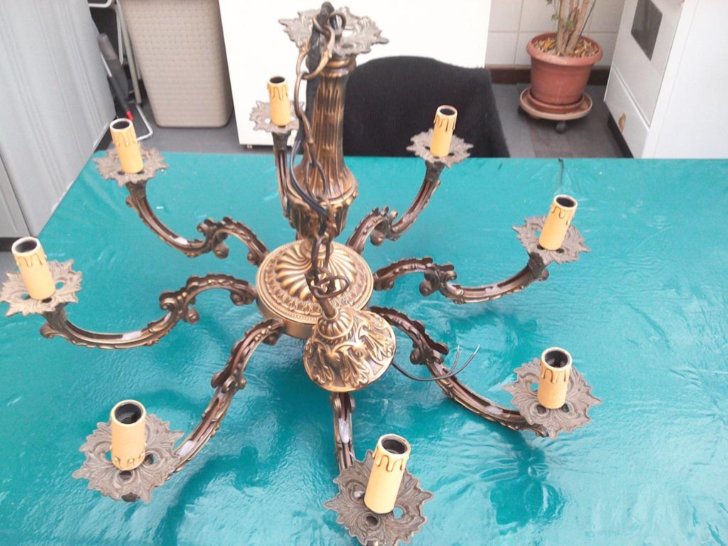 Lustre en bronze de style Louis XV, Ophalen, Brons