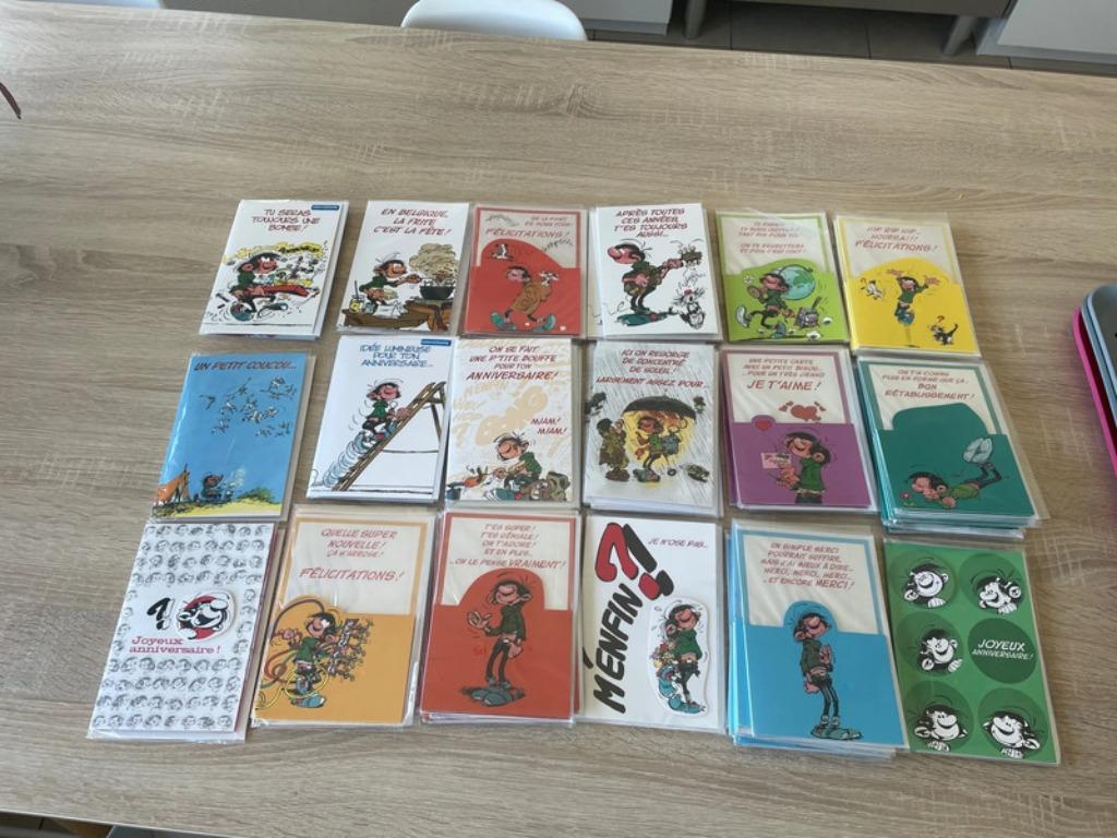 Zeer grote partij ansichtkaarten Gaston Lagaffe Franquin Hal, Verzamelen, Ophalen of Verzenden, Guust of Robbedoes, Nieuw, Plaatje, Poster of Sticker