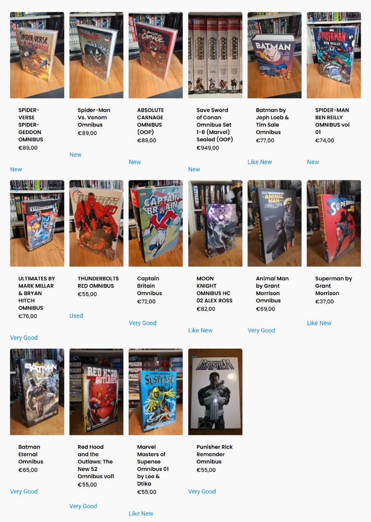 Comics Marvel/DC OMNIBUS (Tijdelijk10%korting), Ophalen